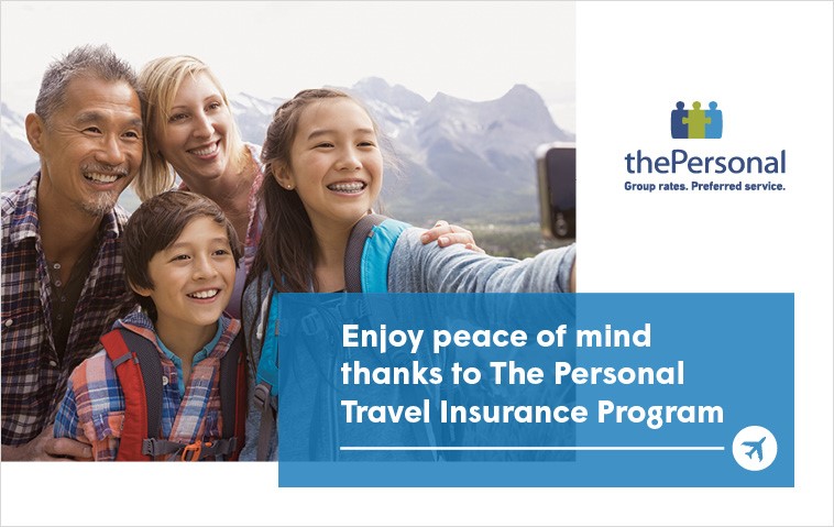 The Personal Travel Insurance - Enjoy peace of mind thanks to The Personal Travel Insurance Program